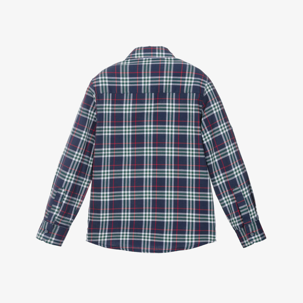 Lapin House-Boys Blue, Red & Green Tartan Shirt | Childrensalon Outlet