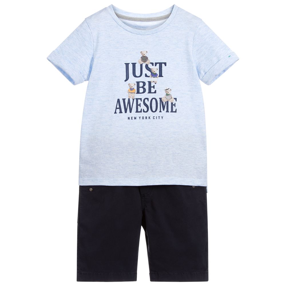 Lapin House - Boys Blue Shorts Set | Childrensalon