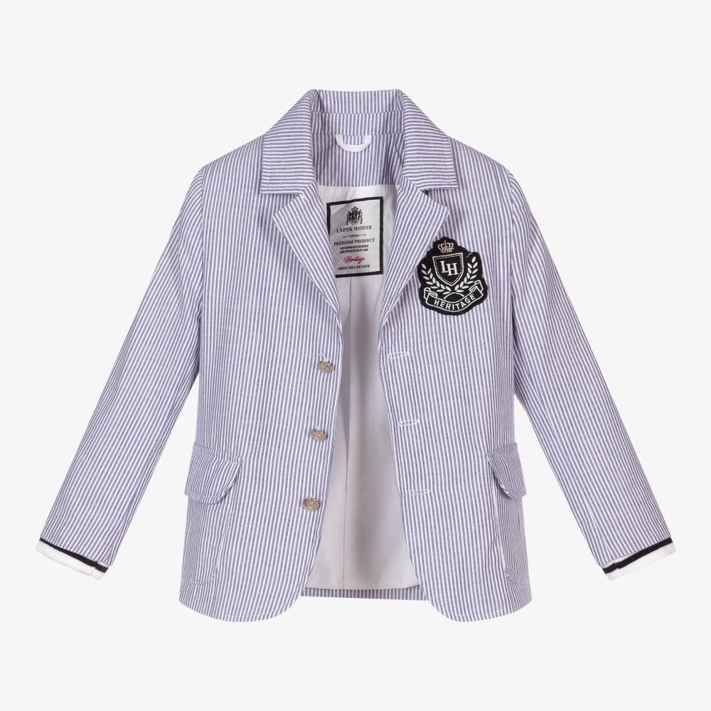 Lapin House-Boys Blue Striped Jacket | Childrensalon Outlet