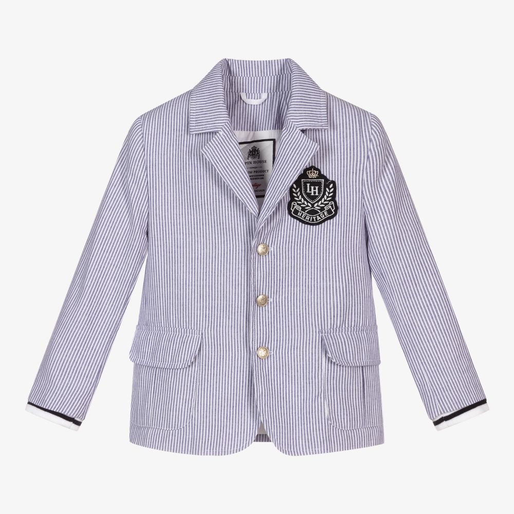 Lapin House - Boys Blue Striped Jacket | Childrensalon