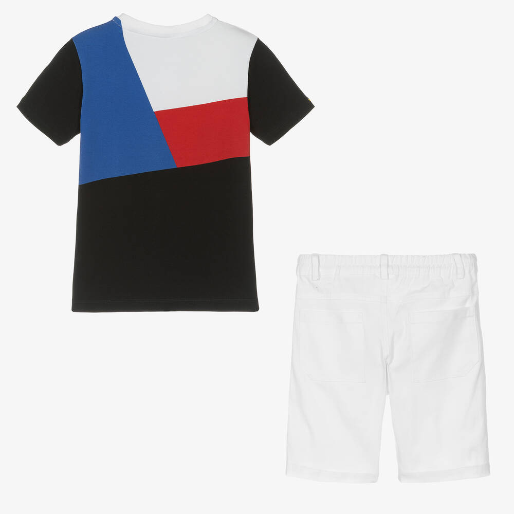 Lapin House-طقم شورت قطن لون أبيض وأزرق للأولاد | Childrensalon Outlet