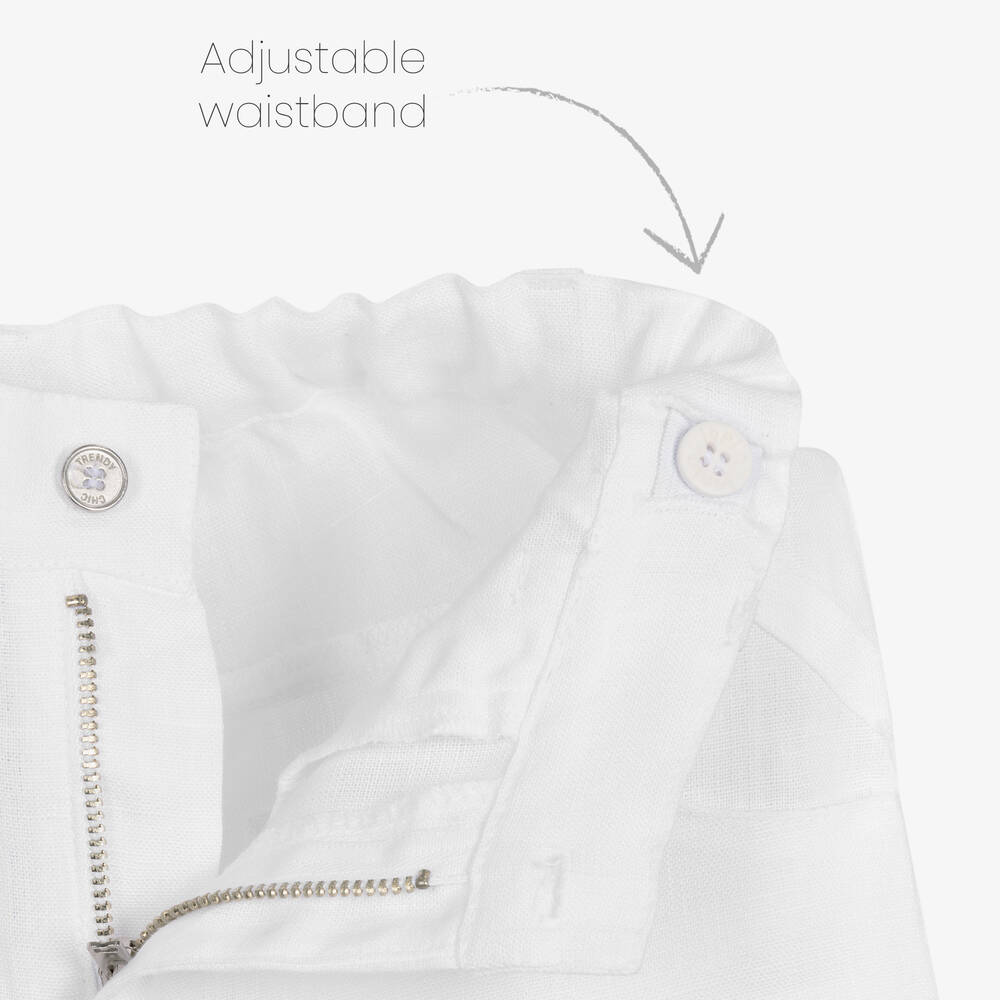 Lapin House-طقم شورت كتان لون أبيض وأزرق للأولاد | Childrensalon Outlet