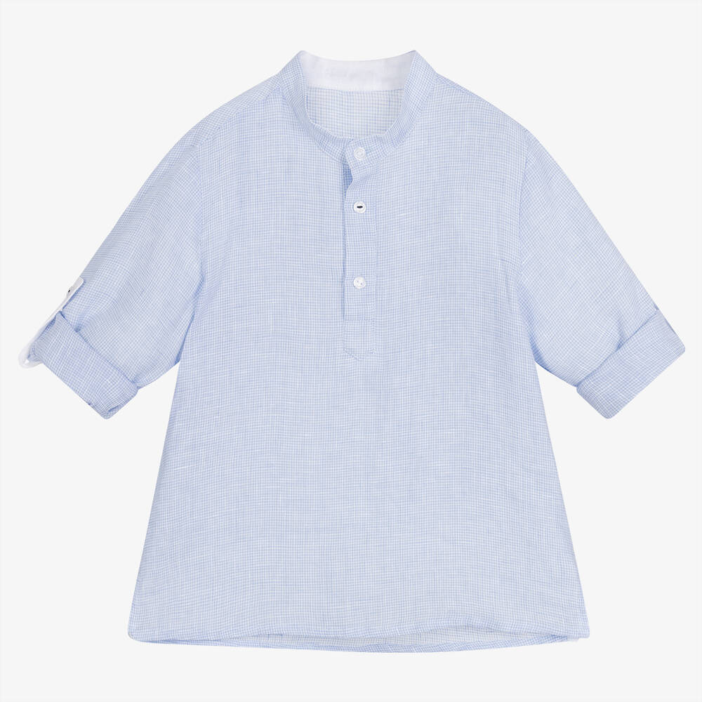 Lapin House-طقم شورت كتان لون أبيض وأزرق للأولاد | Childrensalon Outlet