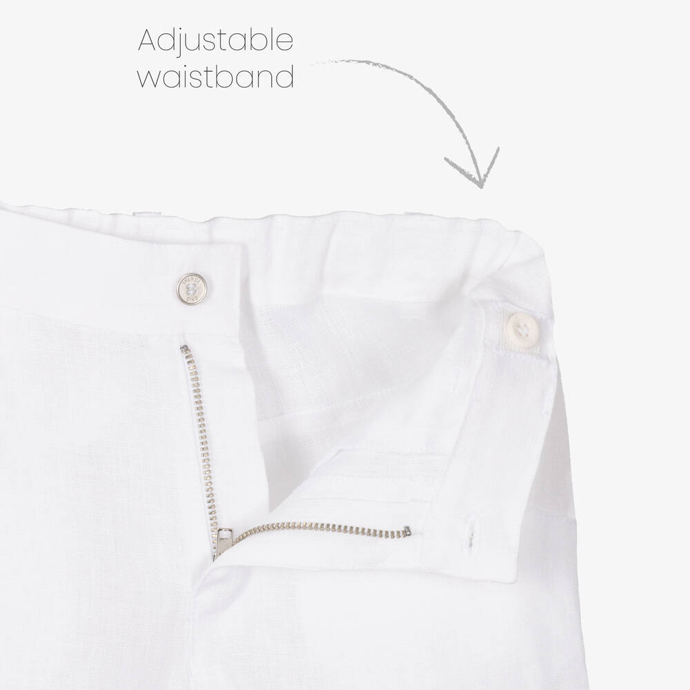 Lapin House-Boys Blue & White Linen Shorts Set | Childrensalon Outlet