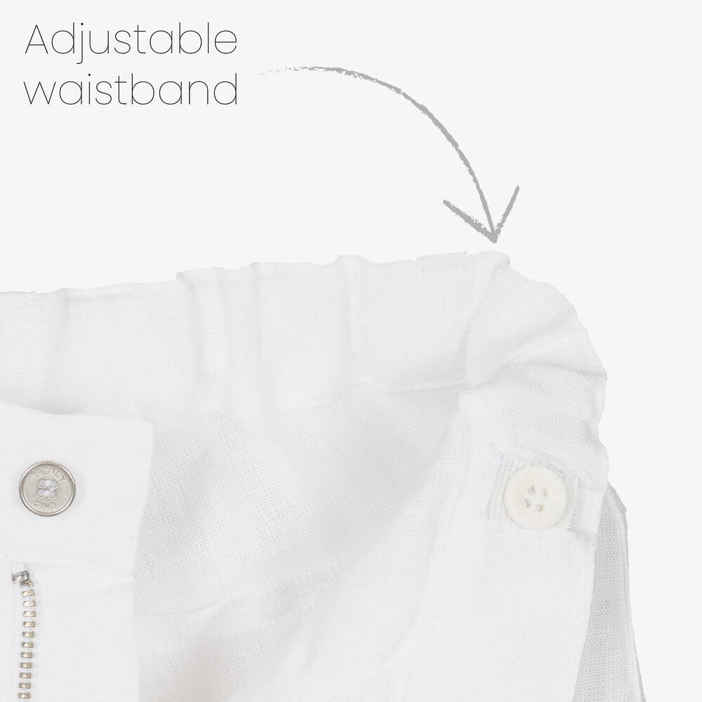 لابين هاوس-طقم شورت كتان لون أبيض وأزرق للأولاد | Childrensalon Outlet