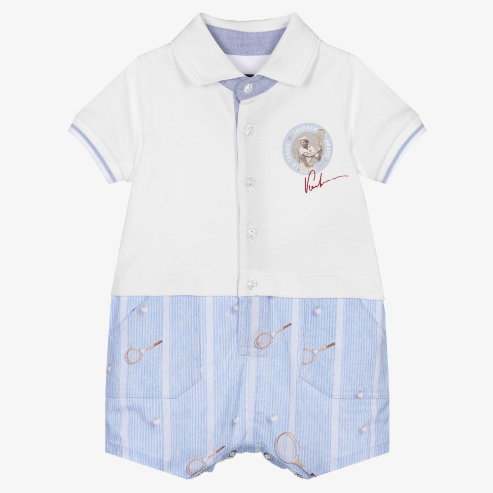 Lapin House - Boys Blue & White Shortie | Childrensalon