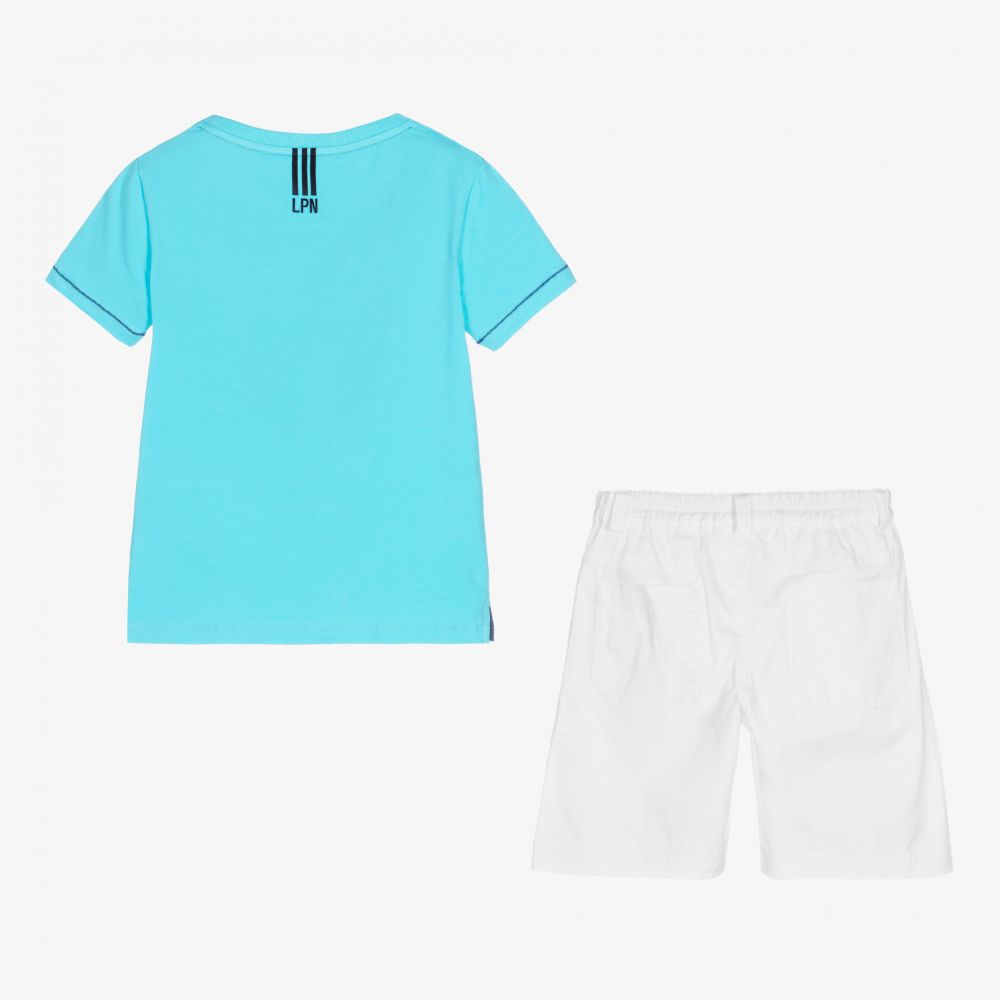 Lapin House-Голубой топ и белые шорты для мальчиков | Childrensalon Outlet