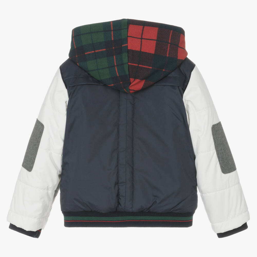 Lapin House-Boys Blue & White Varsity Puffer Jacket | Childrensalon Outlet