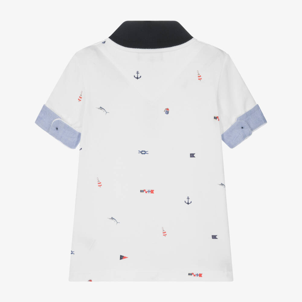 Lapin House-Boys Classic Nautical White Polo | Childrensalon Outlet
