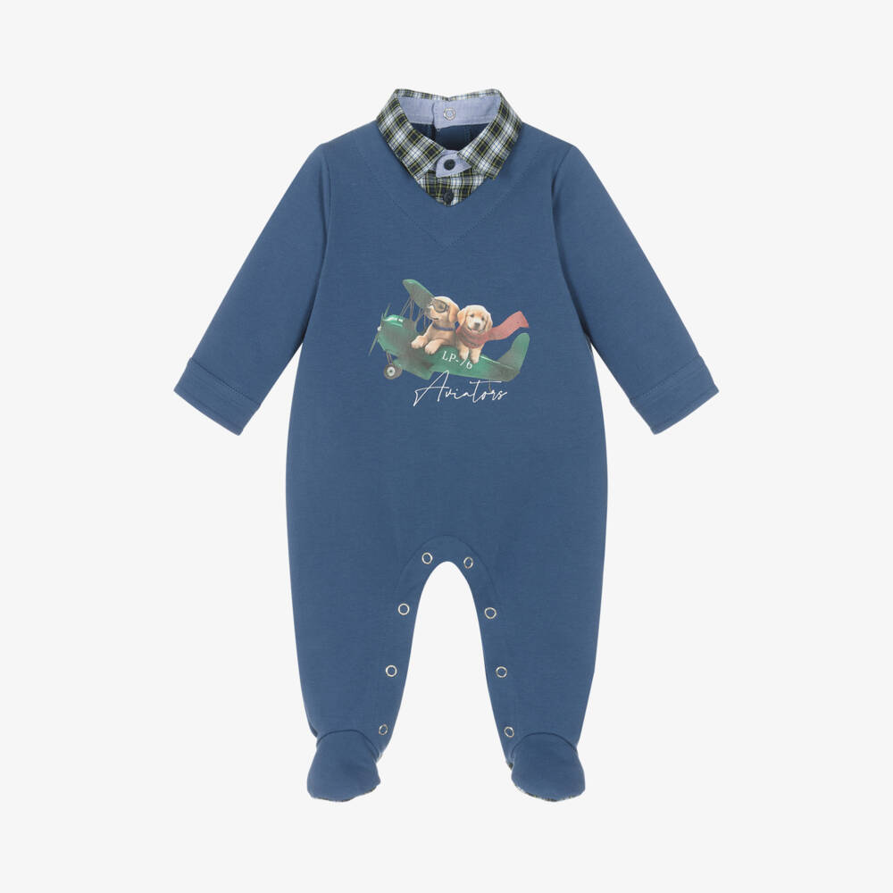 Lapin House-Boys Cotton Dog Print Playsuit | Childrensalon Outlet
