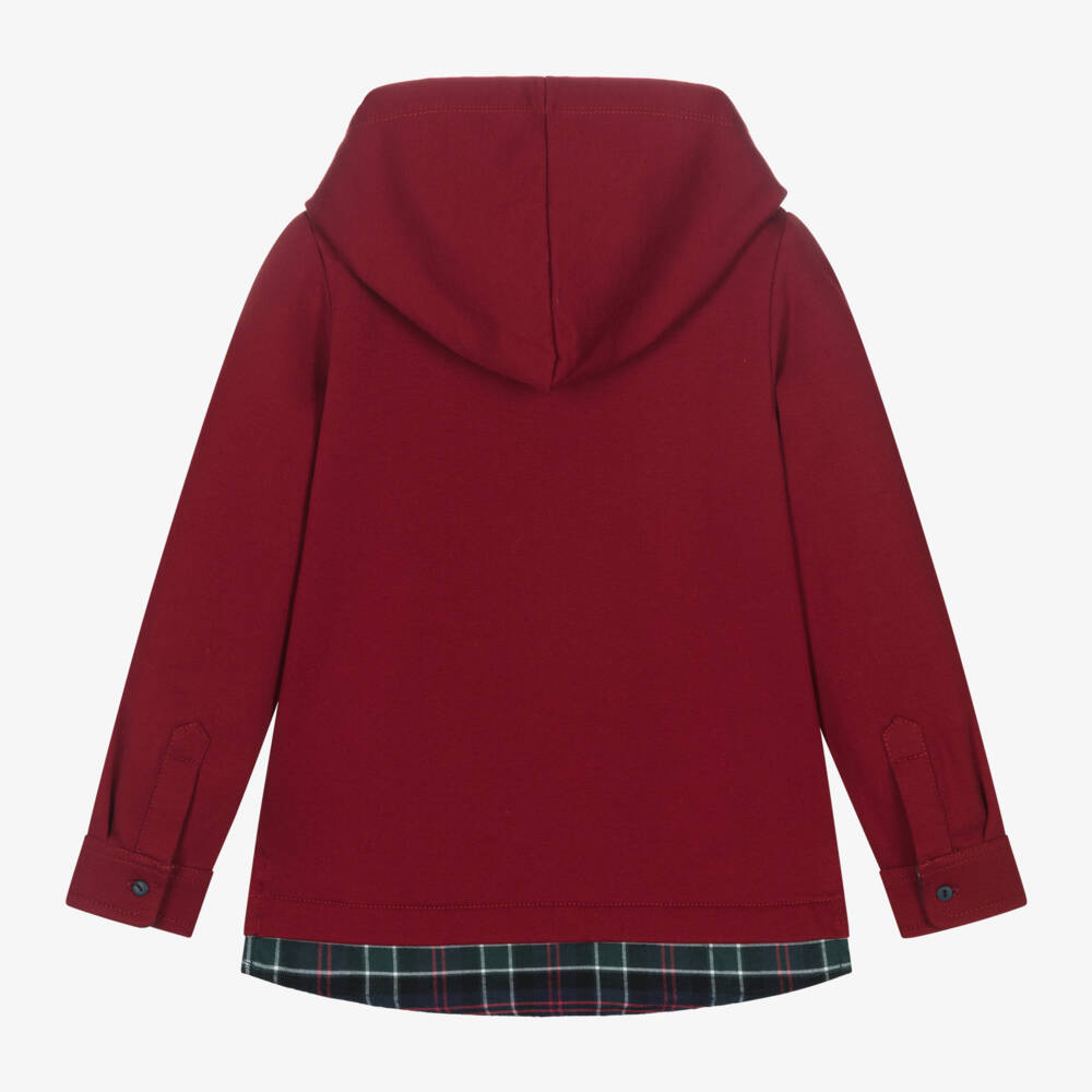 Lapin House-Boys Cotton Hoodie in Red | Childrensalon Outlet