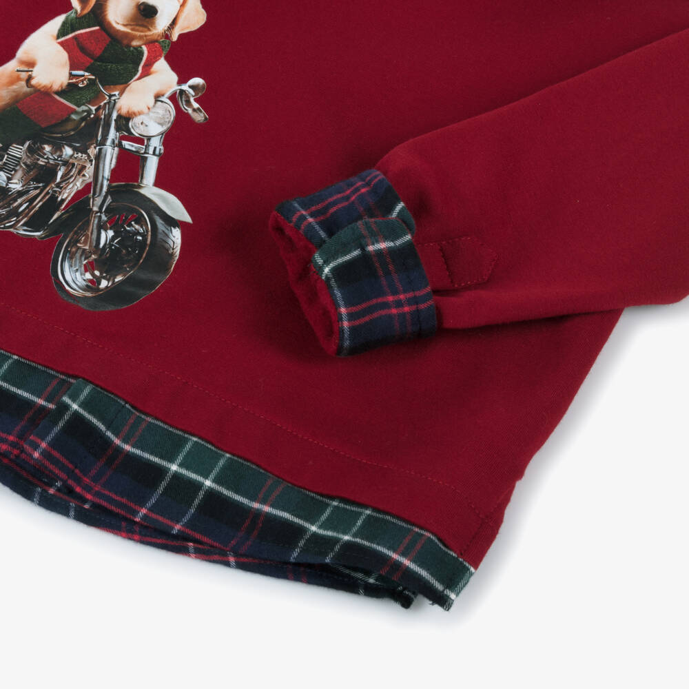 Lapin House-Boys Cotton Hoodie in Red | Childrensalon Outlet