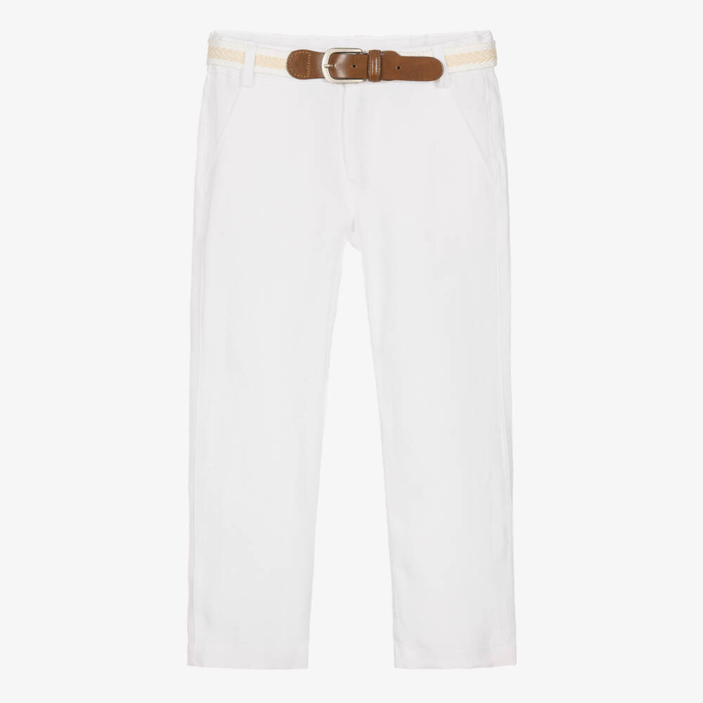 Lapin House-Boys Crisp Belted Linen Pants | Childrensalon Outlet