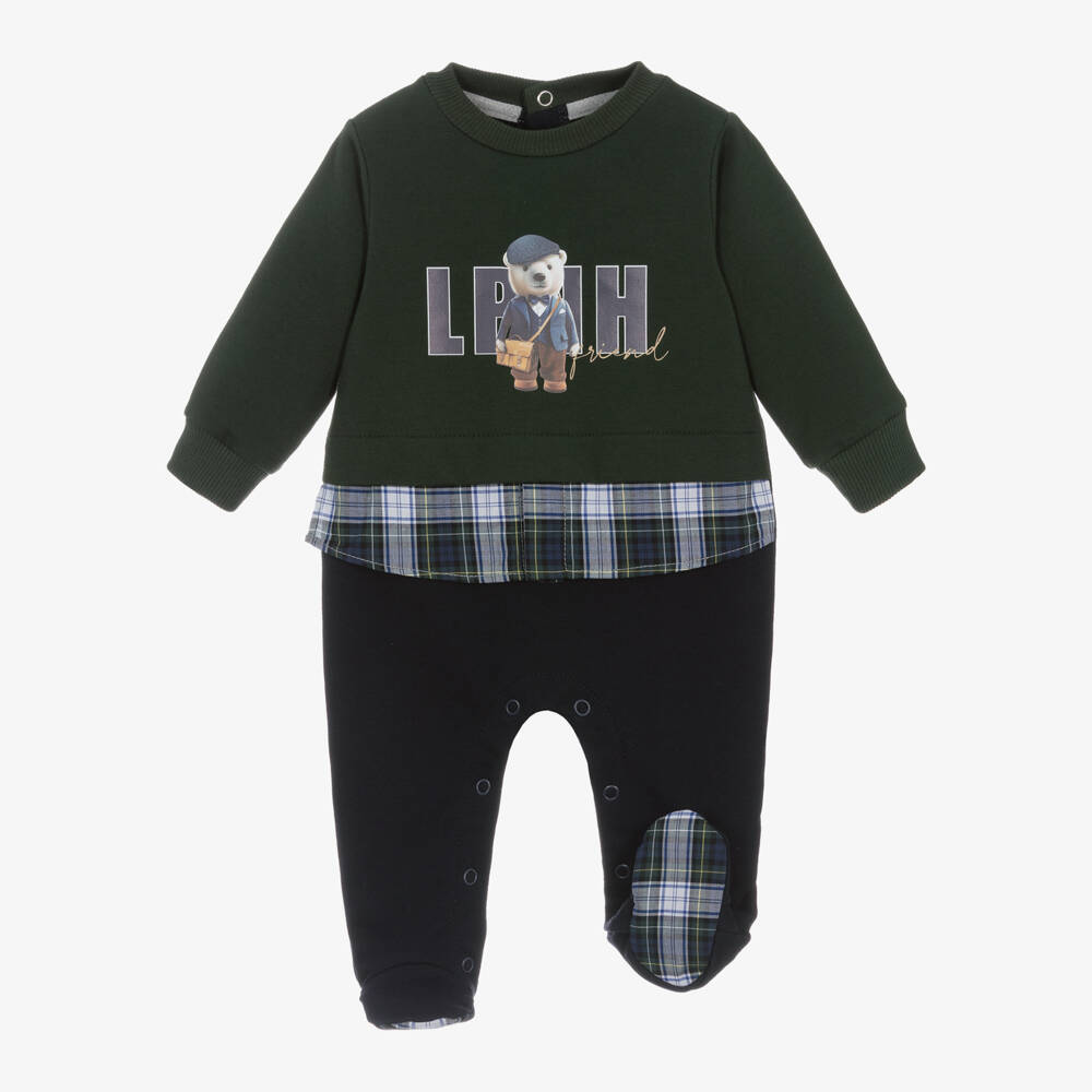 Lapin House-أفرول بيبي غرو بير قطن لون أخضر وكحلي | Childrensalon Outlet