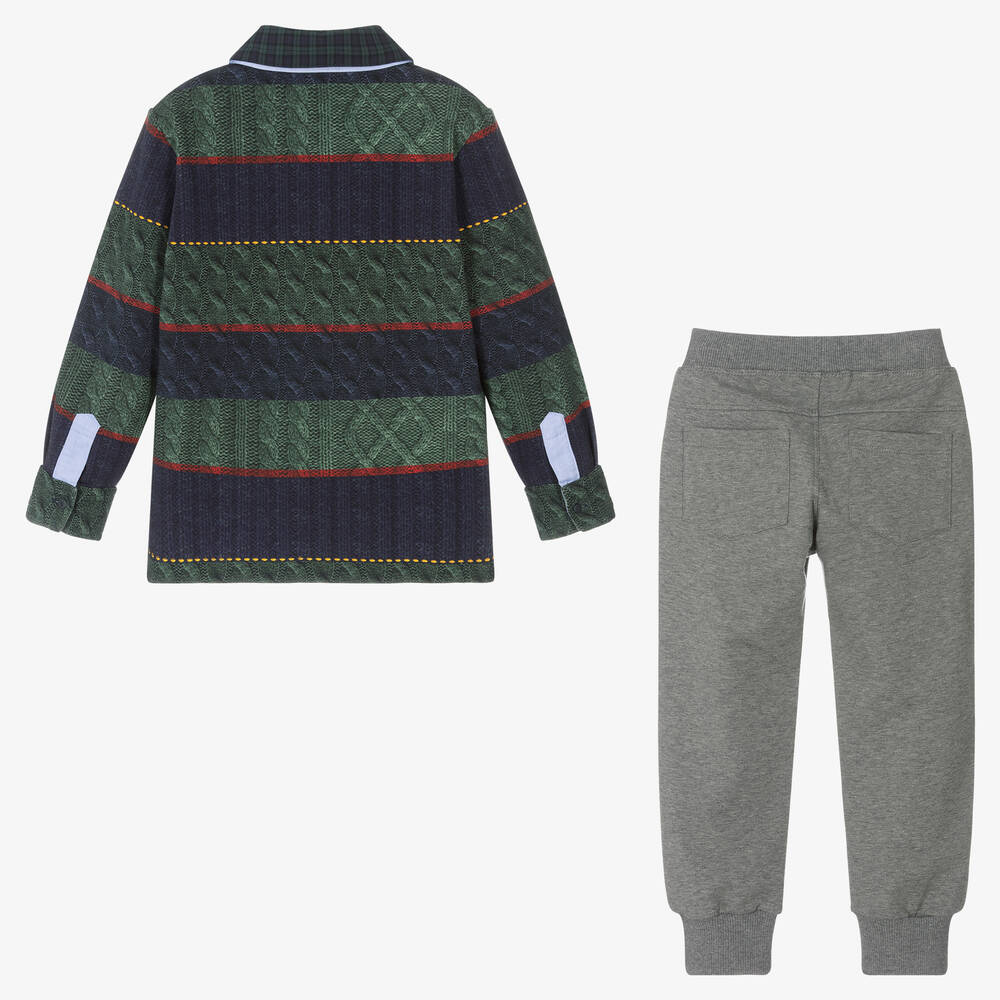 Lapin House-Boys Green & Blue Trousers Set | Childrensalon Outlet