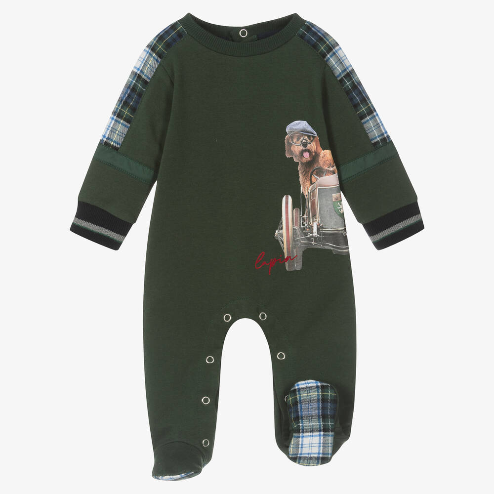 Lapin House-Зеленый хлопковый комбинезон | Childrensalon Outlet