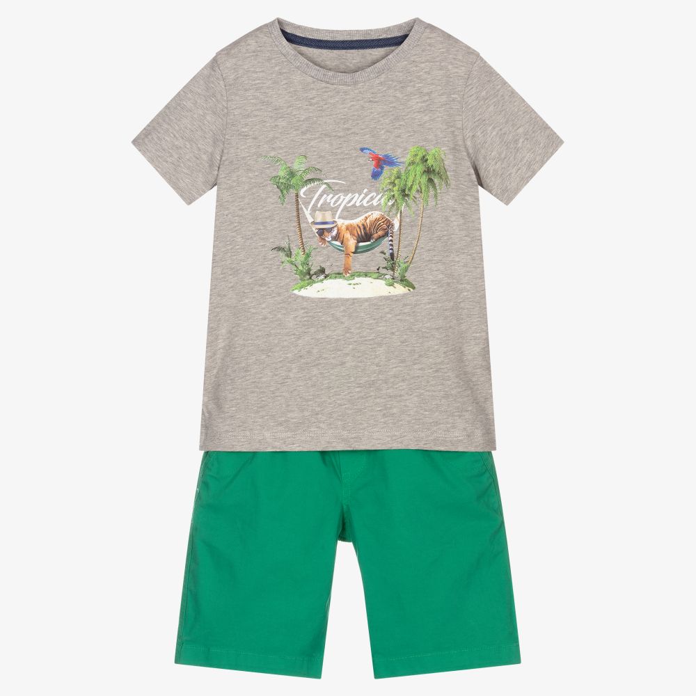 Lapin House - Футболка и зеленые шорты из хлопка для мальчиков | Childrensalon
