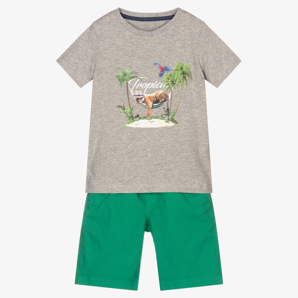 Lapin House - Grünes Baumwollshorts-Set (J) | Childrensalon