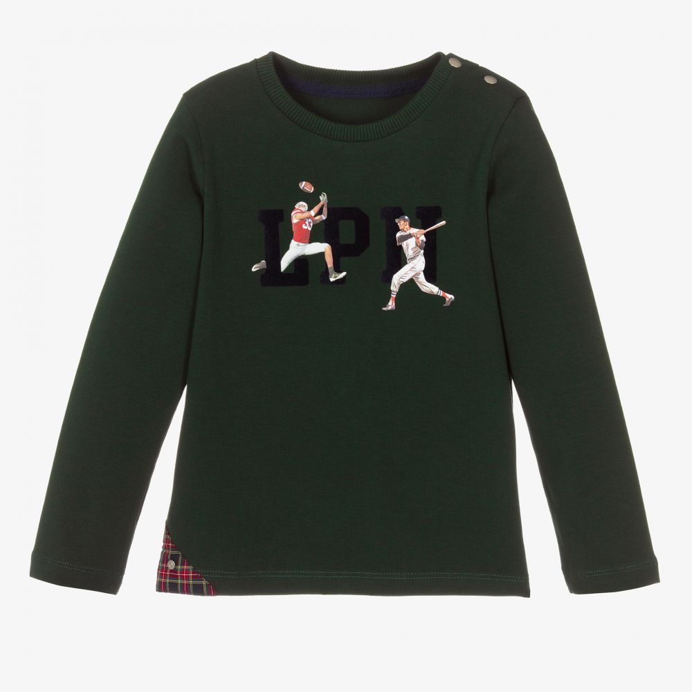 Lapin House - Boys Green Cotton Top | Childrensalon