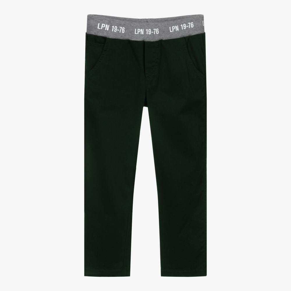 Lapin House - Boys Green Cotton Trousers | Childrensalon