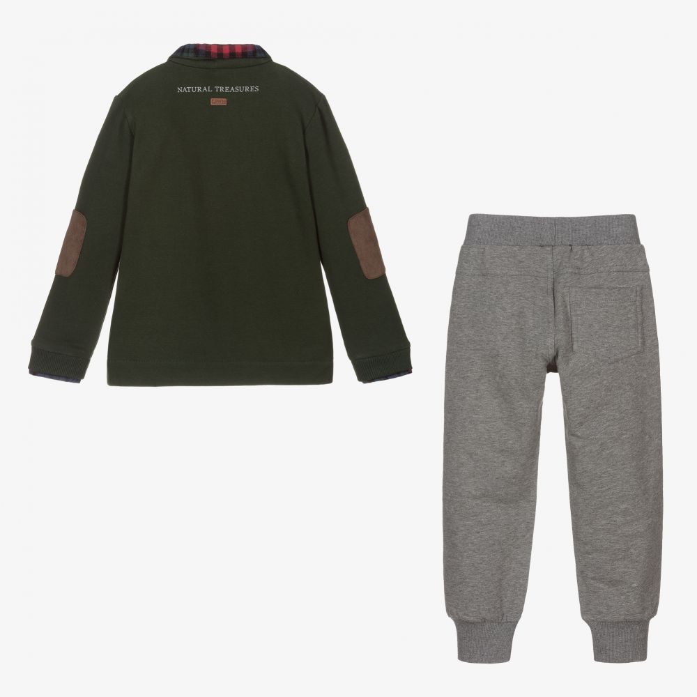 Lapin House-Boys Green & Grey Tracksuit | Childrensalon Outlet