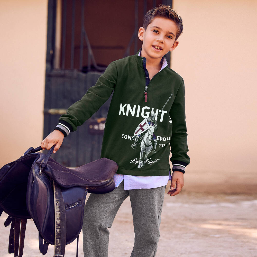 Lapin House-Зелено-серый спортивный костюм для мальчиков | Childrensalon Outlet