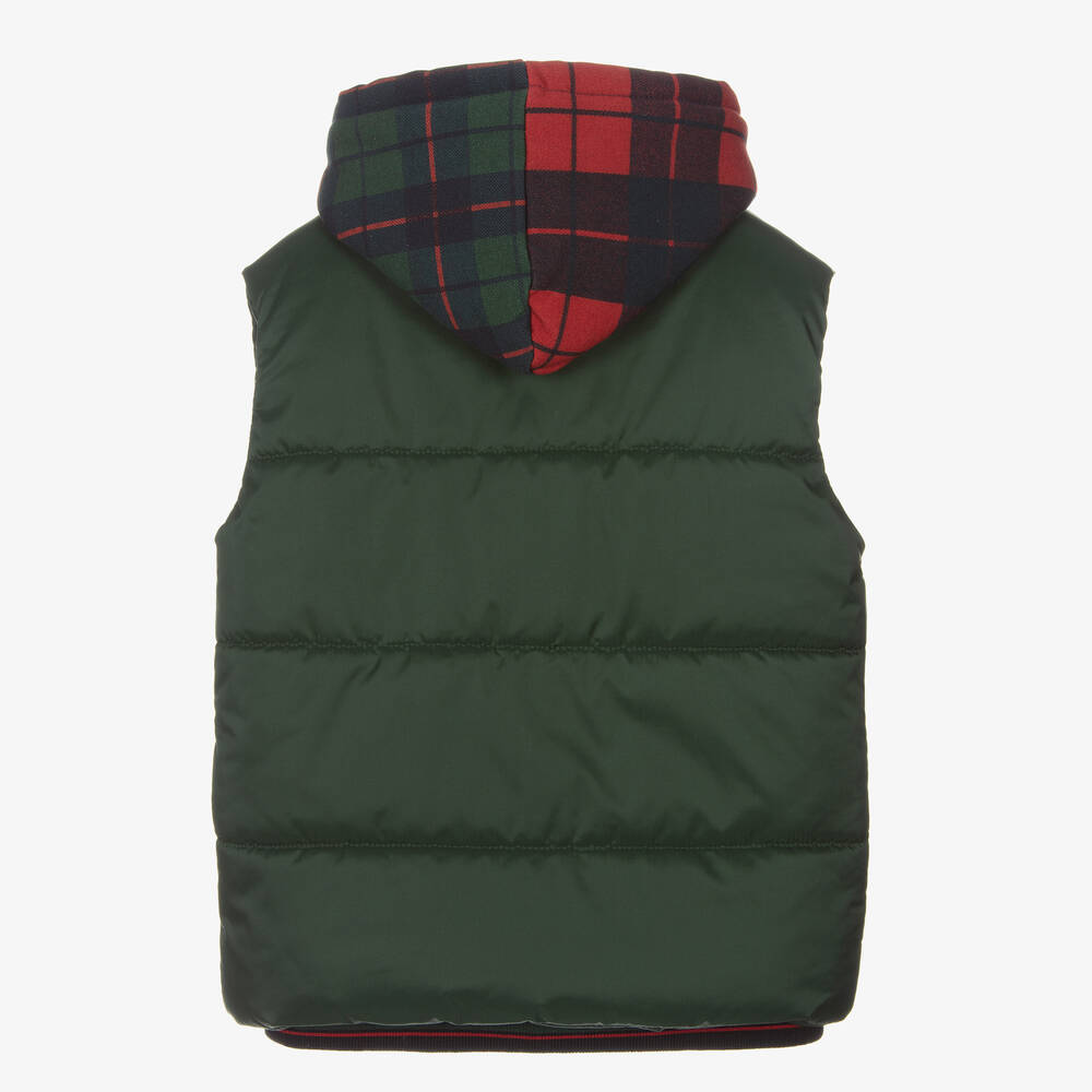 Lapin House-Boys Green Layered Hooded Gilet | Childrensalon Outlet
