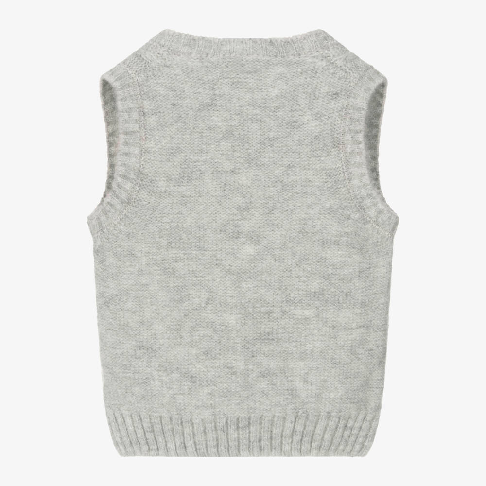 Lapin House-Boys Grey Cable Knit Slipover | Childrensalon Outlet