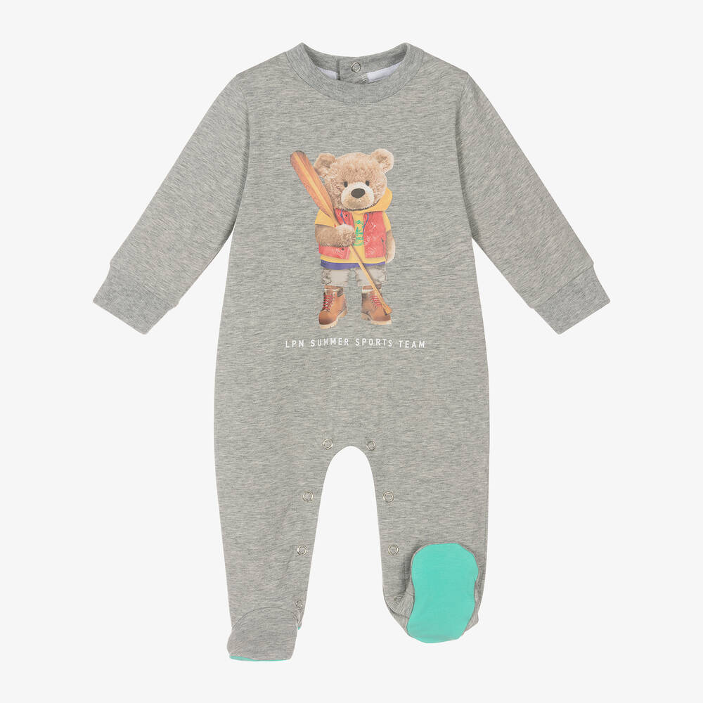 Lapin House-أفرول بيبي غرو قطن جيرسي لون رمادي مونس للمواليد | Childrensalon Outlet