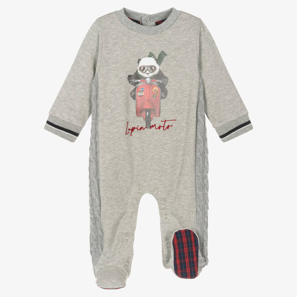 Lapin House-أفرول بيبي غرو مزيج قطن محبوك لون رمادي للمواليد | Childrensalon Outlet