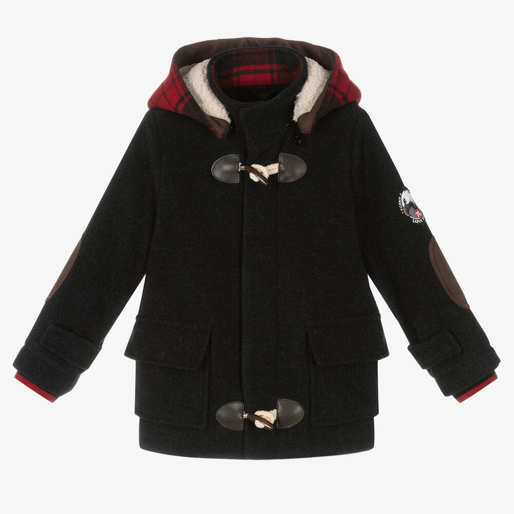 Lapin House - Duffle-coat gris en laine Garçon | Childrensalon