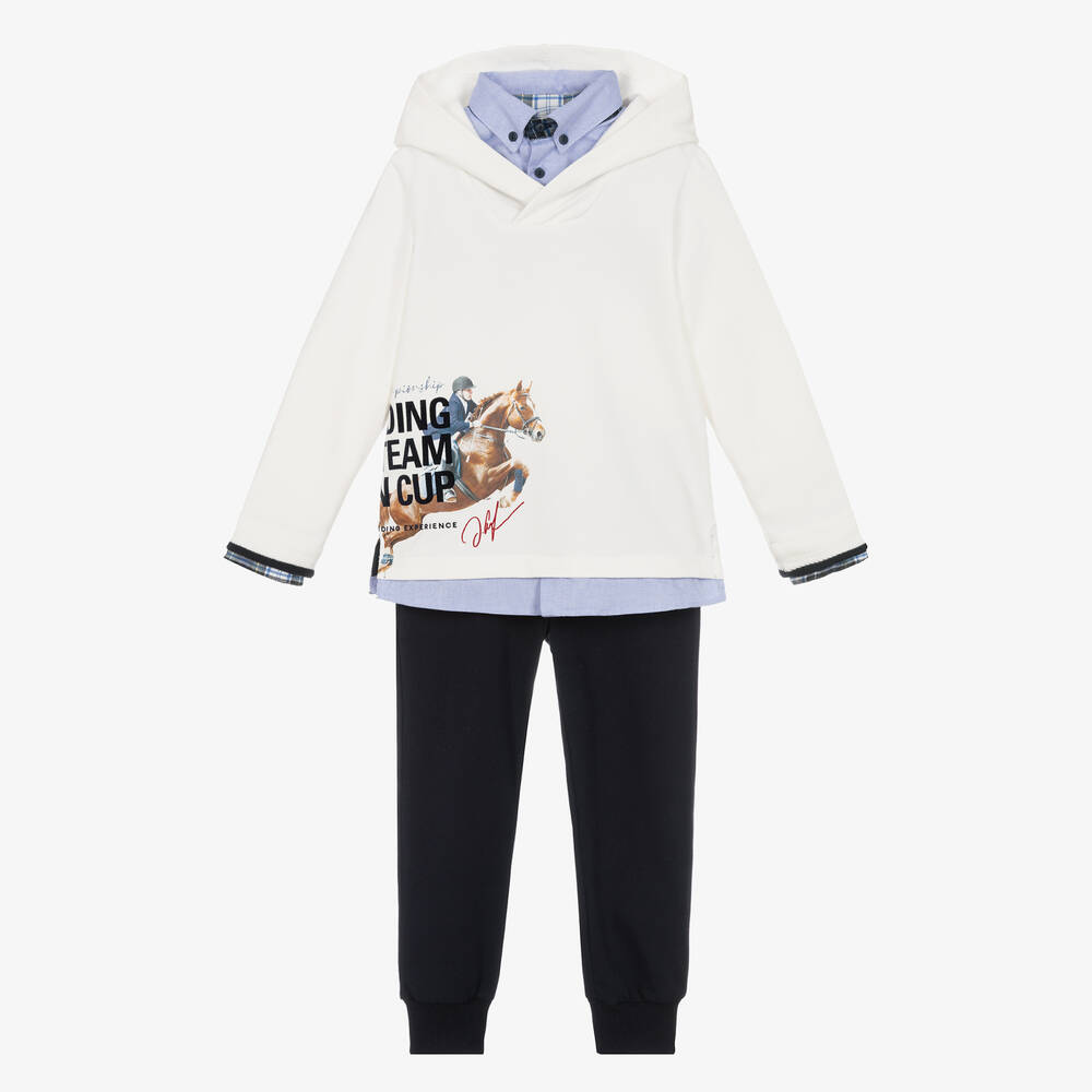 Lapin House - Ensemble bas de jogging ivoire bleu | Childrensalon