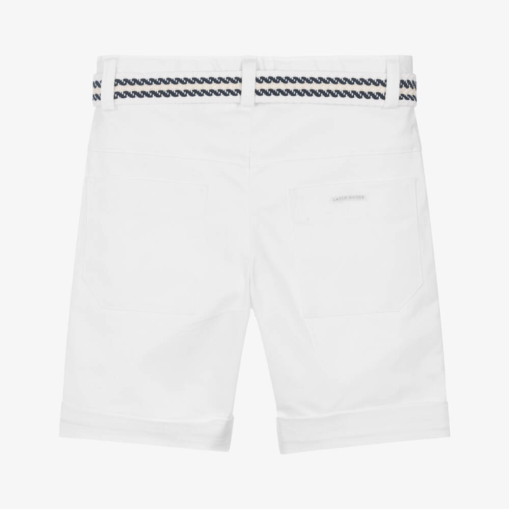 Lapin House-Кремовые хлопковые шорты с ремнём для мальчиков | Childrensalon Outlet