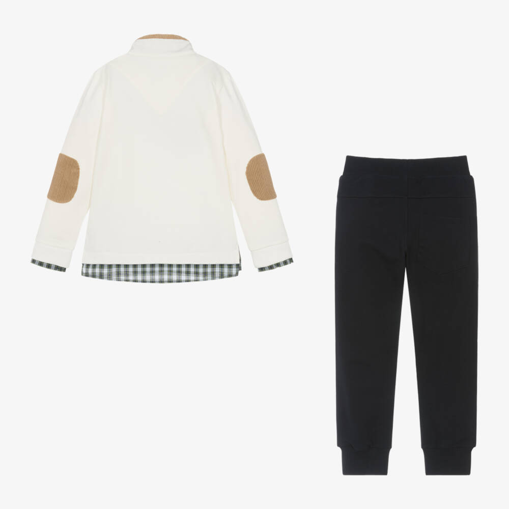 Lapin House-Boys Ivory & Navy Jogger Outfit | Childrensalon Outlet