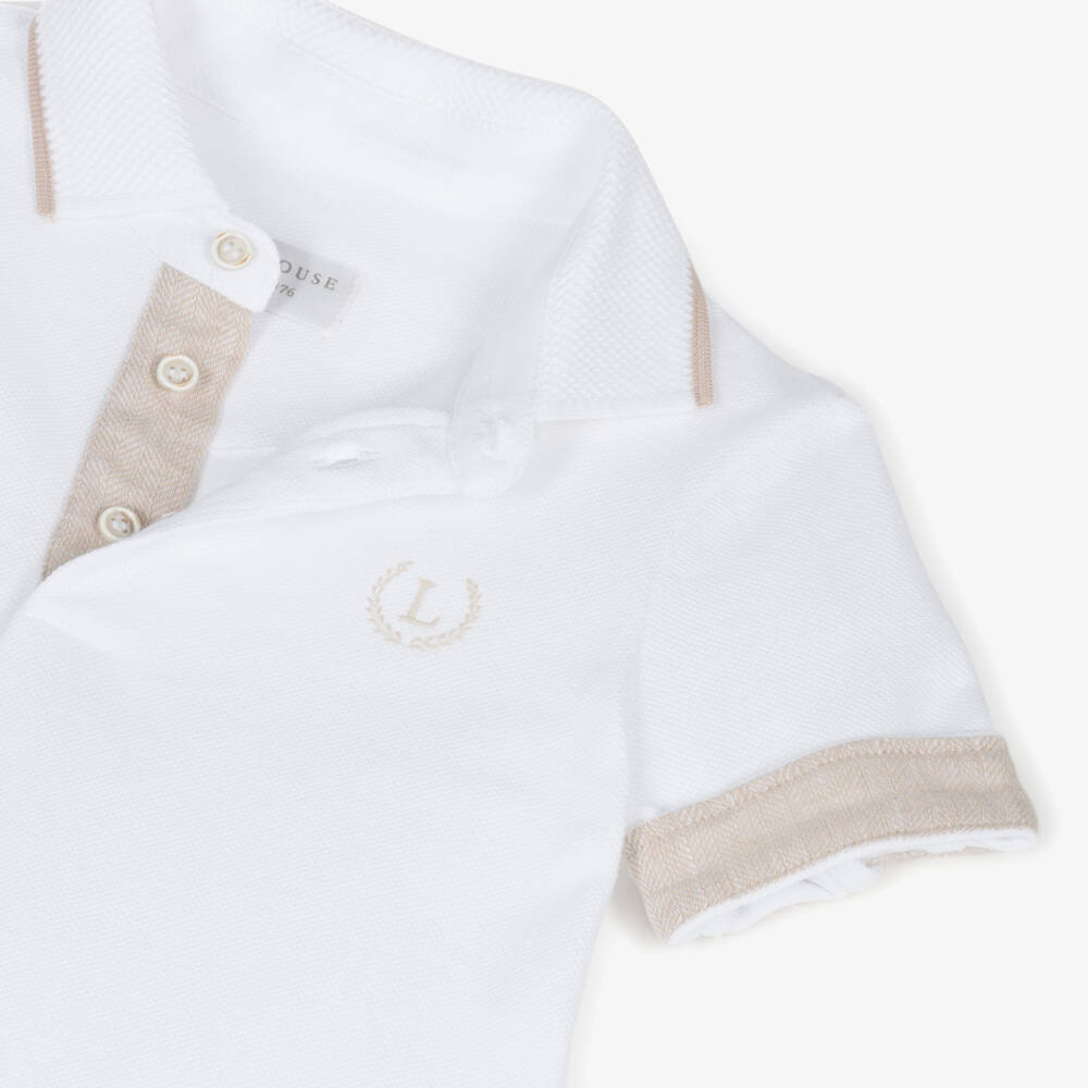 Lapin House-Кремовая рубашка поло и песочные шорты для мальчиков | Childrensalon Outlet