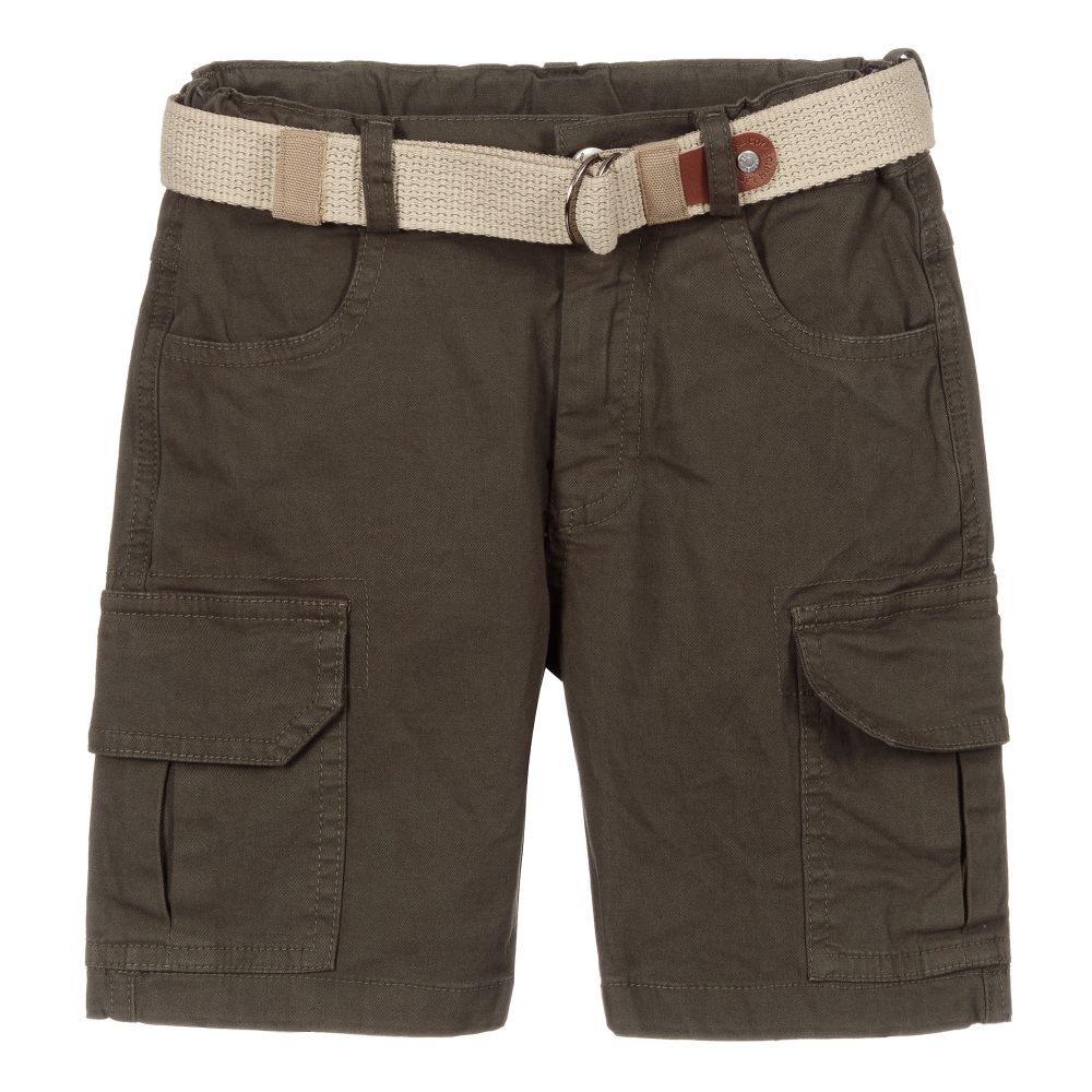 Lapin House - Boys Khaki Green Cargo Shorts  | Childrensalon