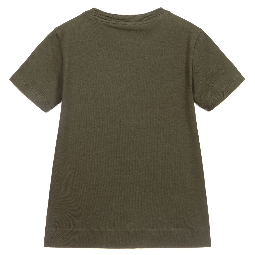 Lapin House-Boys Khaki Green T-Shirt  | Childrensalon Outlet