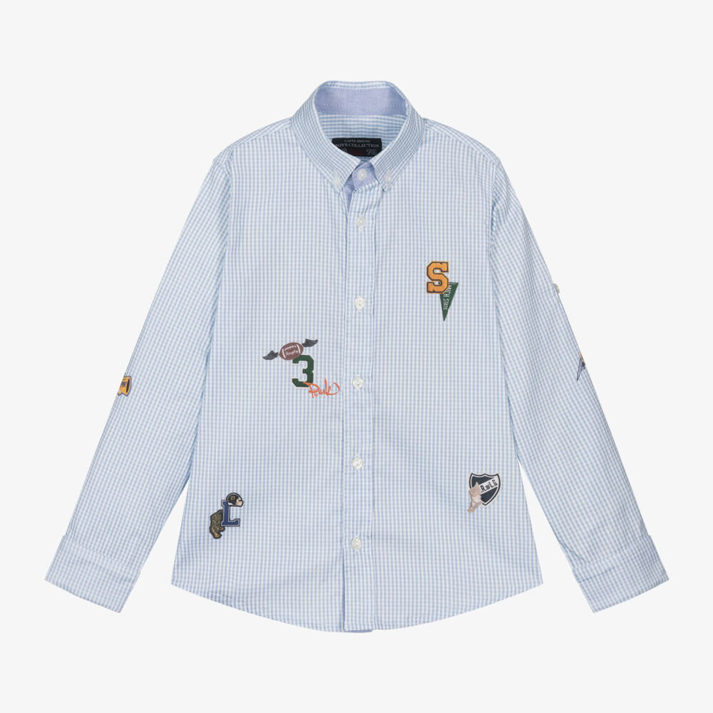 Lapin House-Голубая рубашка из хлопка в клетку для мальчиков | Childrensalon Outlet