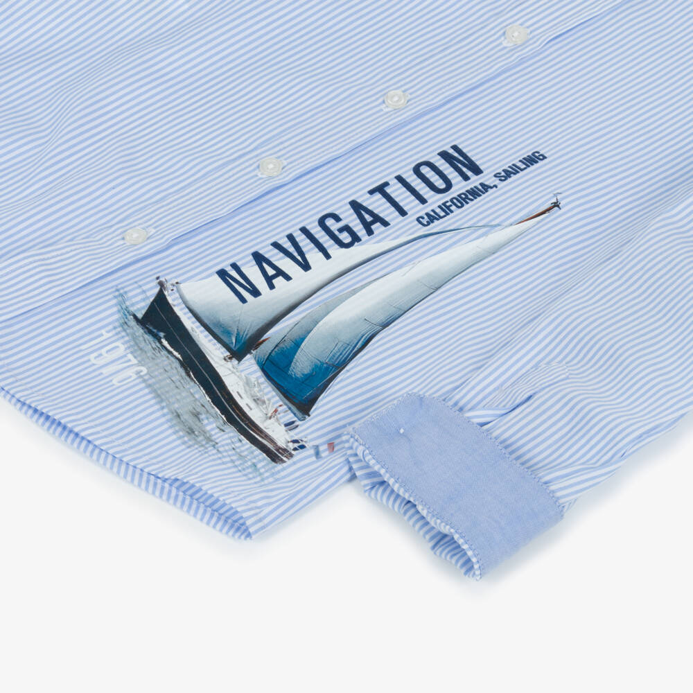 Lapin House-Boys Nautical Stripe Shirt with Boats | Childrensalon Outlet