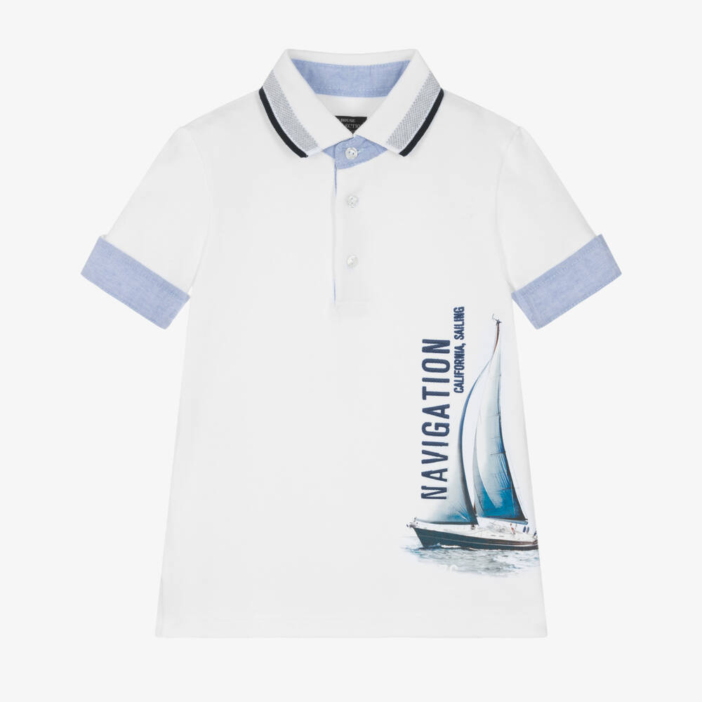 Lapin House-Boys Nautical White Polo Tee | Childrensalon Outlet