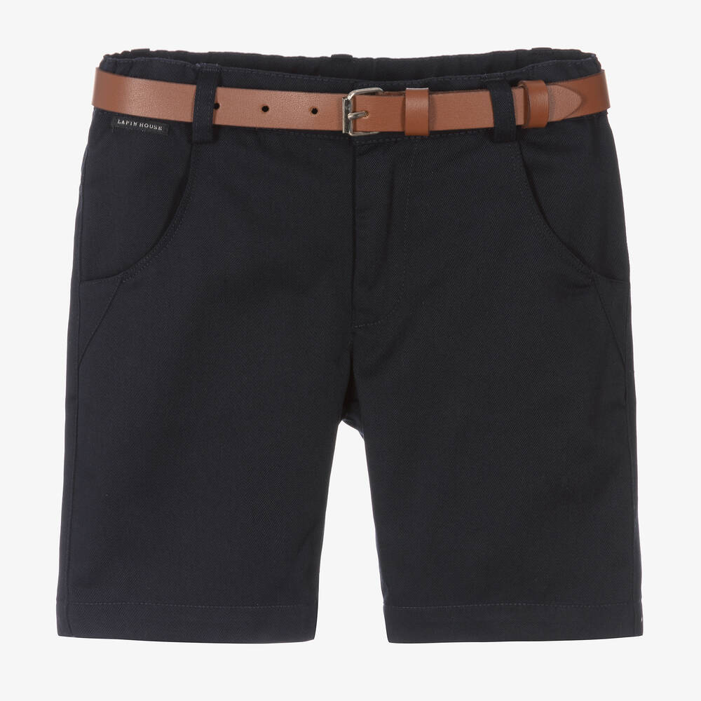 Lapin House-Boys Navy Blue Cotton Twill Shorts | Childrensalon Outlet