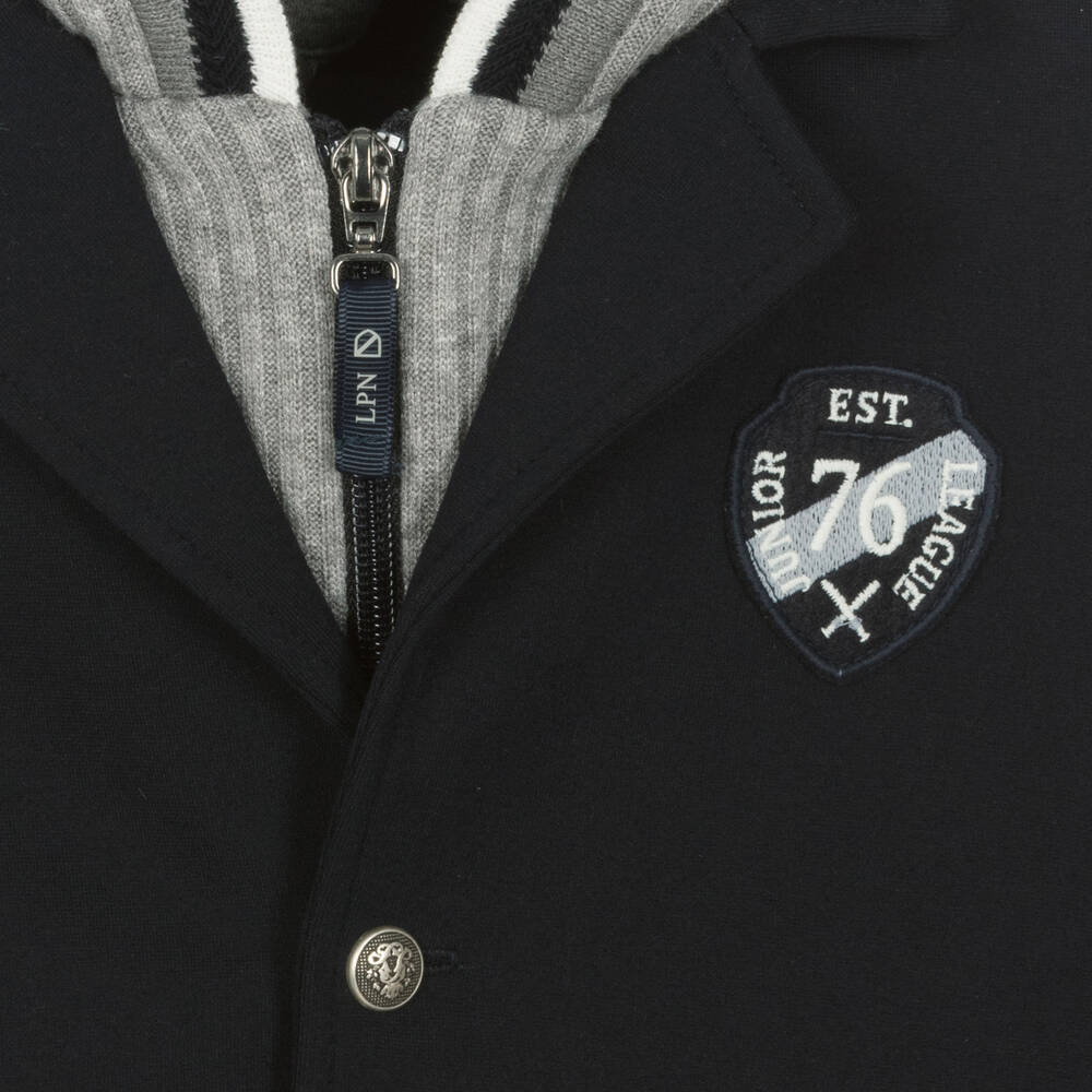 Lapin House-جاكيت هودي ميلانو جيرسي لون كحلي للأولاد | Childrensalon Outlet