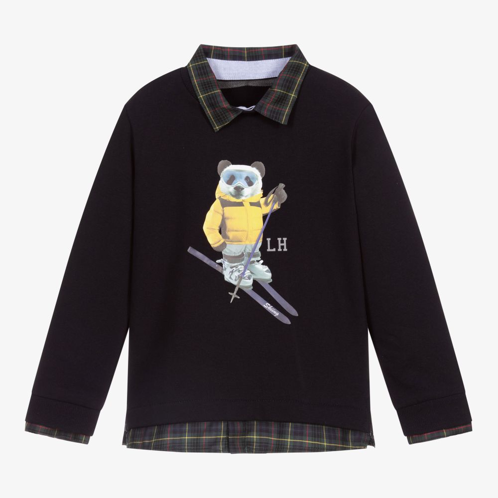 Lapin House - Boys Navy Blue Jersey Top | Childrensalon