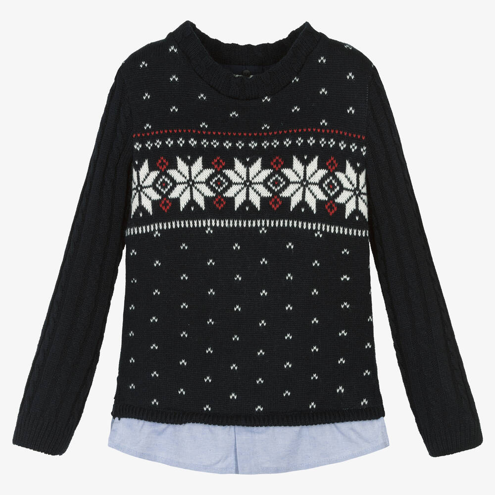 لابين هاوس-بلوفر أكريليك وقطن محبوك لون كحلي للأولاد | Childrensalon Outlet