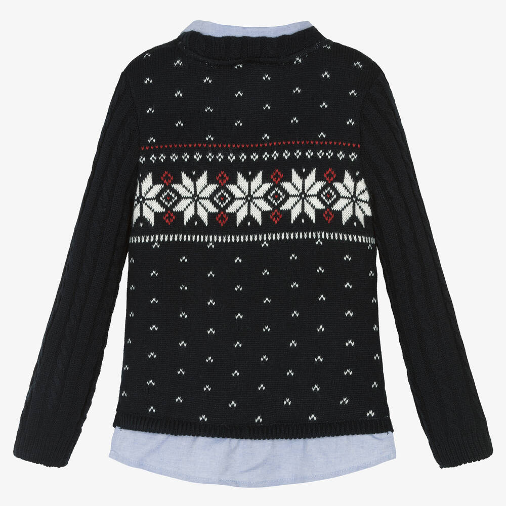 لابين هاوس-بلوفر أكريليك وقطن محبوك لون كحلي للأولاد | Childrensalon Outlet