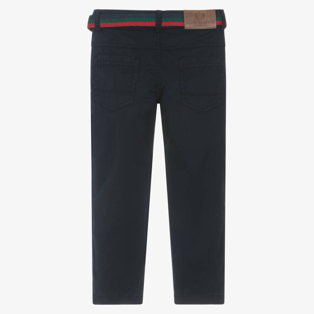 Lapin House-Boys Navy Blue Trousers & Belt | Childrensalon Outlet
