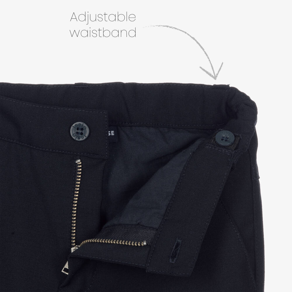 Lapin House-بنطلون مزيج صوف بكر لون كحلي للأولاد | Childrensalon Outlet