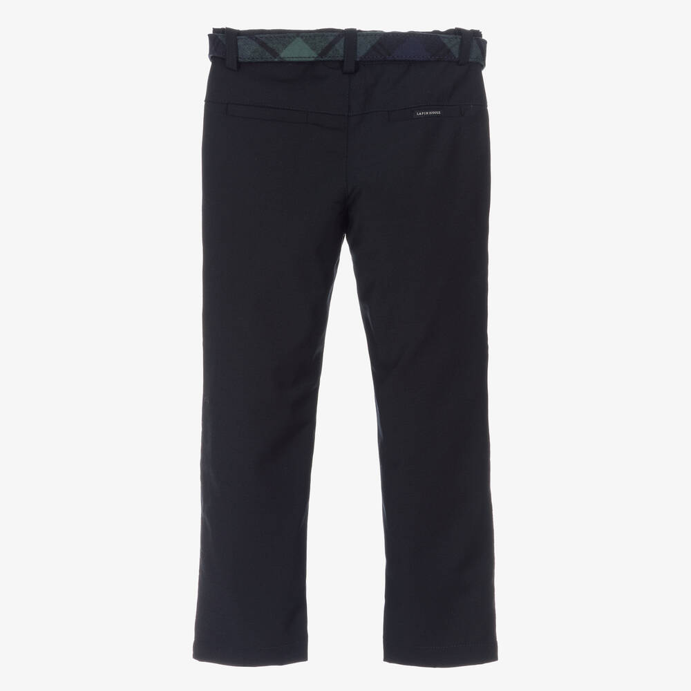 Lapin House-بنطلون مزيج صوف بكر لون كحلي للأولاد | Childrensalon Outlet