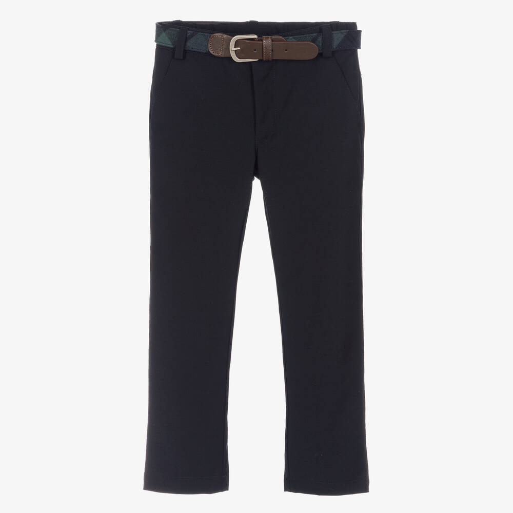 Lapin House - Boys Navy Blue Wool Trousers  | Childrensalon