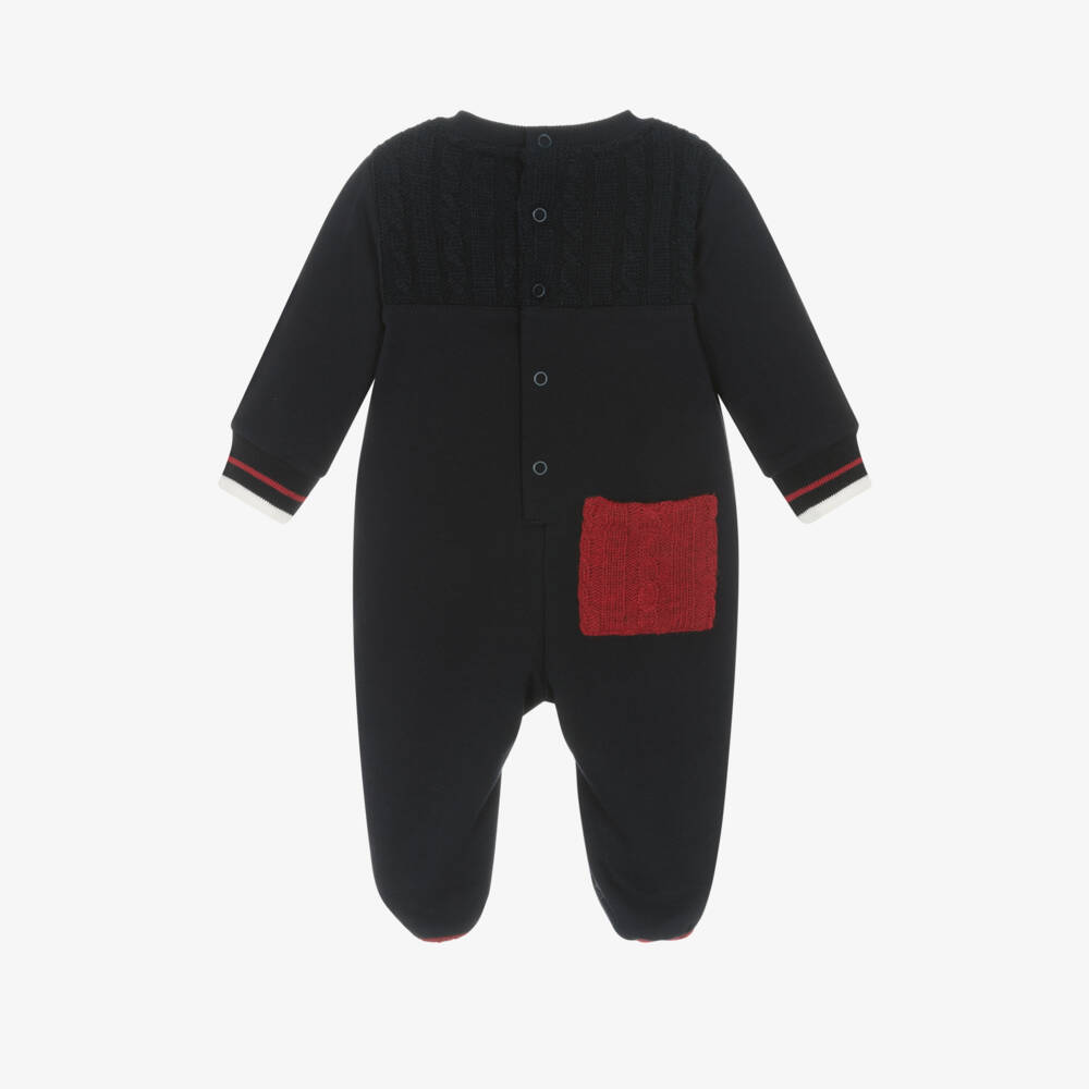Lapin House-Boys Navy Chipmunk Print Babygrow | Childrensalon Outlet